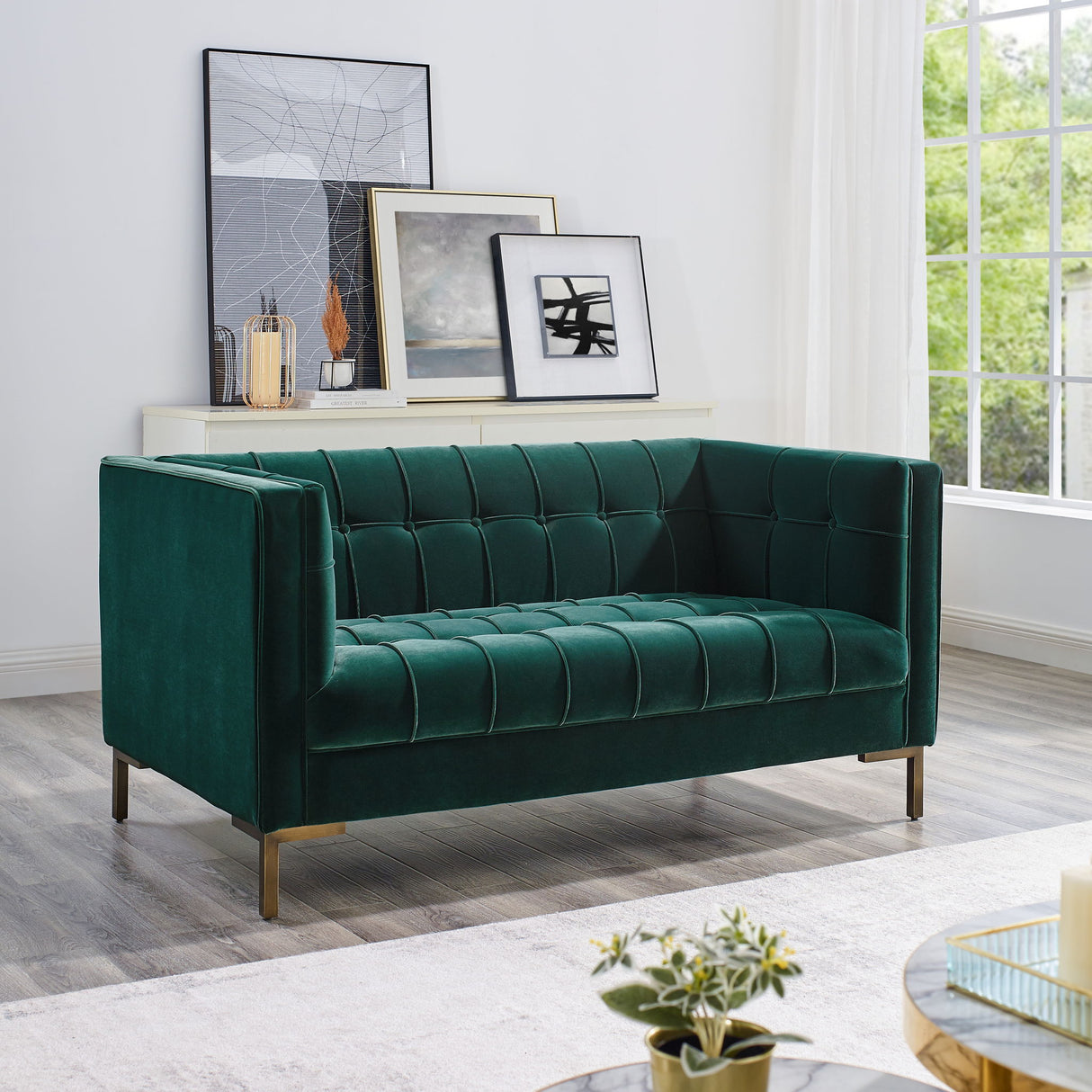 Isaac - Green Sofa And Loveseat - Green