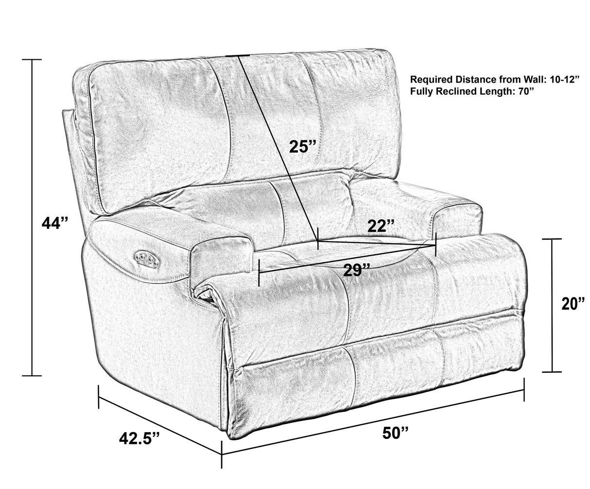 Wembley - Power Headrest Power Lay Flat Recliner