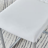 Modern Dining Chairs With Padded Seat, Metal Legs