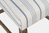 Eastern Tides - Upholstered Counter Stool (Set of 2) - Blue Stripe / White