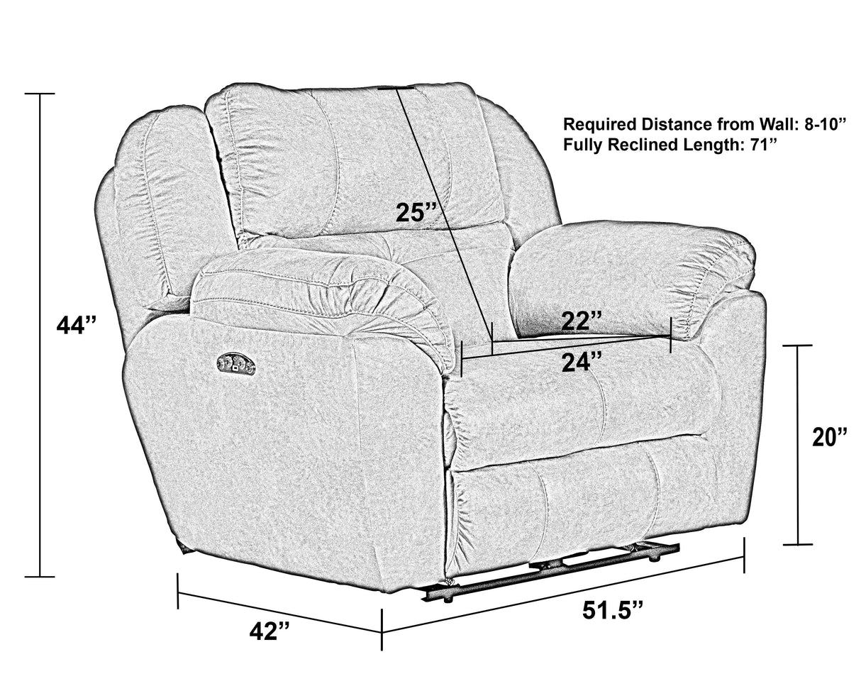 Ferrington - Power Lay Flat Recliner with Power Adjustable Headrest & Lumbar