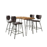 Nature's Edge - 5 Piece Counter Set With Modern Barstools - Natural