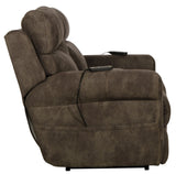 Tranquility - Power Headrest Power Lay Flat Reclining Cons Loveseat With CR3 Heat / Massage / Lumbar - Pewter