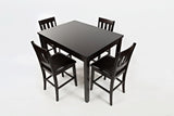 Dark Rustic Prairie - Counter 5 Piece Dining Set - Dark Brown