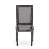 French Country Style Dining Chair With Upholstered Seating And Fluted Legs