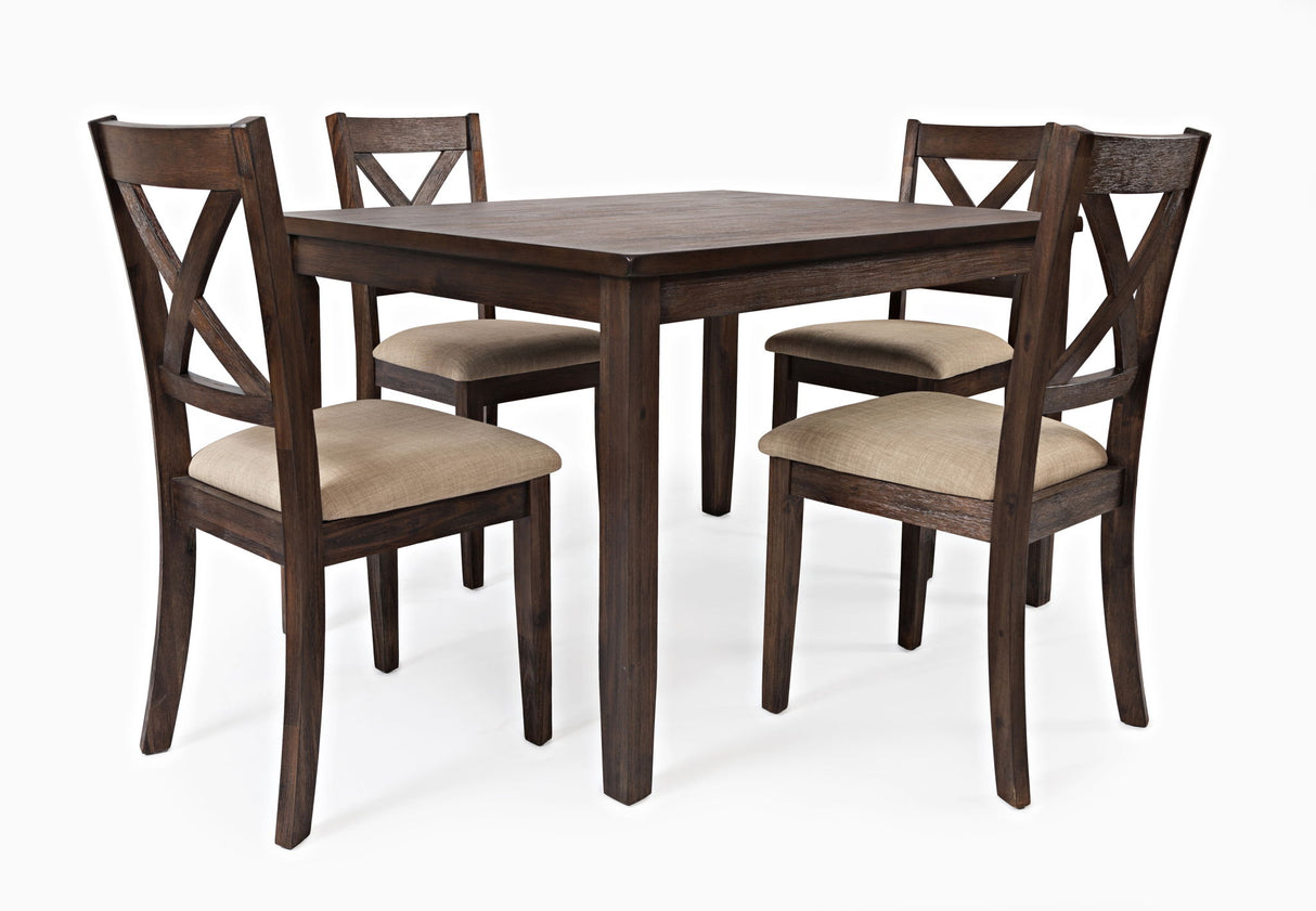 Walnut Creek - 5 Piece Dining Set - Medium Brown Walnut / Beige