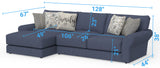 Cape May - Sofa Chaise With Comfort Coil Seating And 5 Accent Pillows
