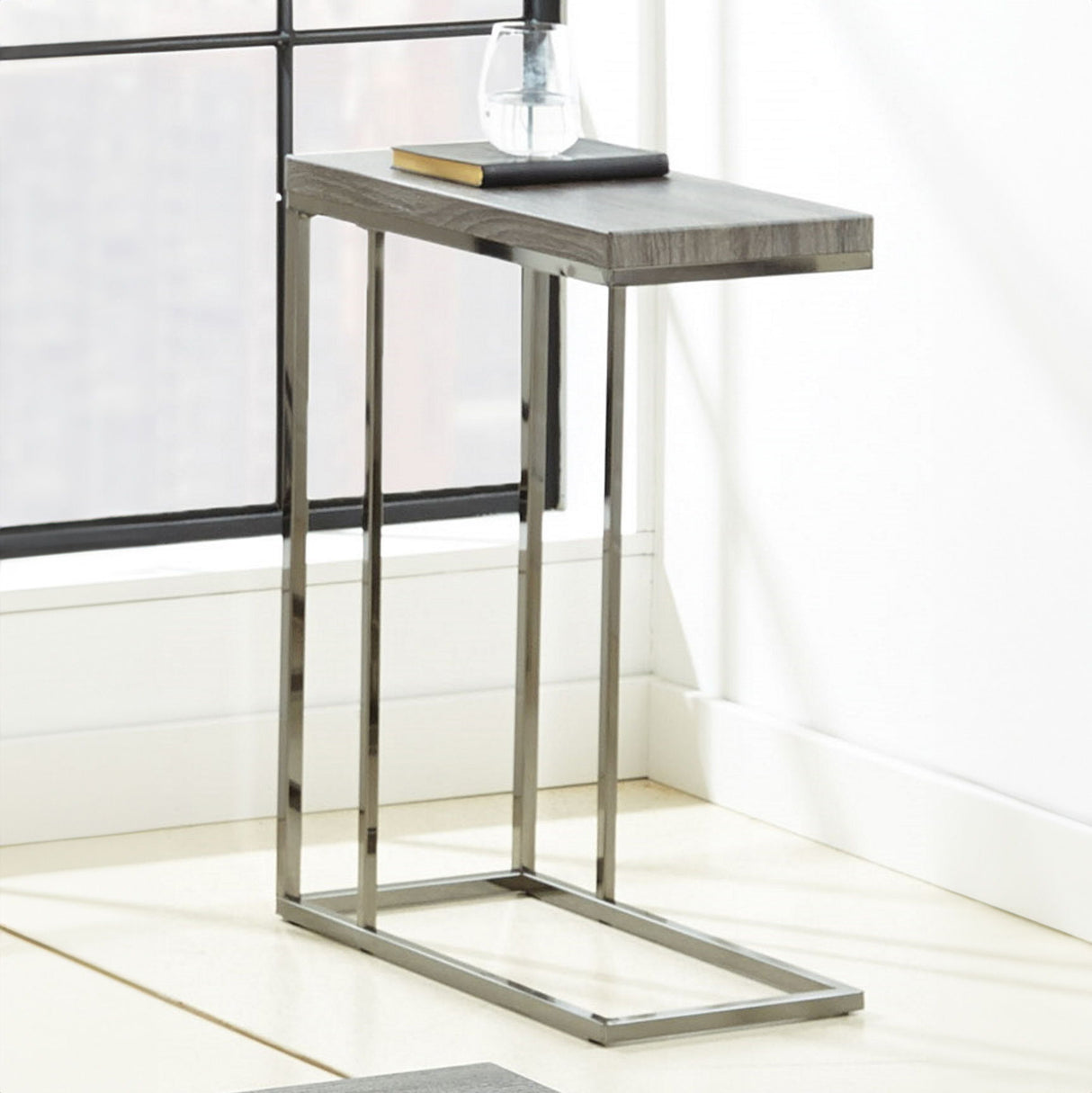 Lucia - Chairside End Table - Gray Top