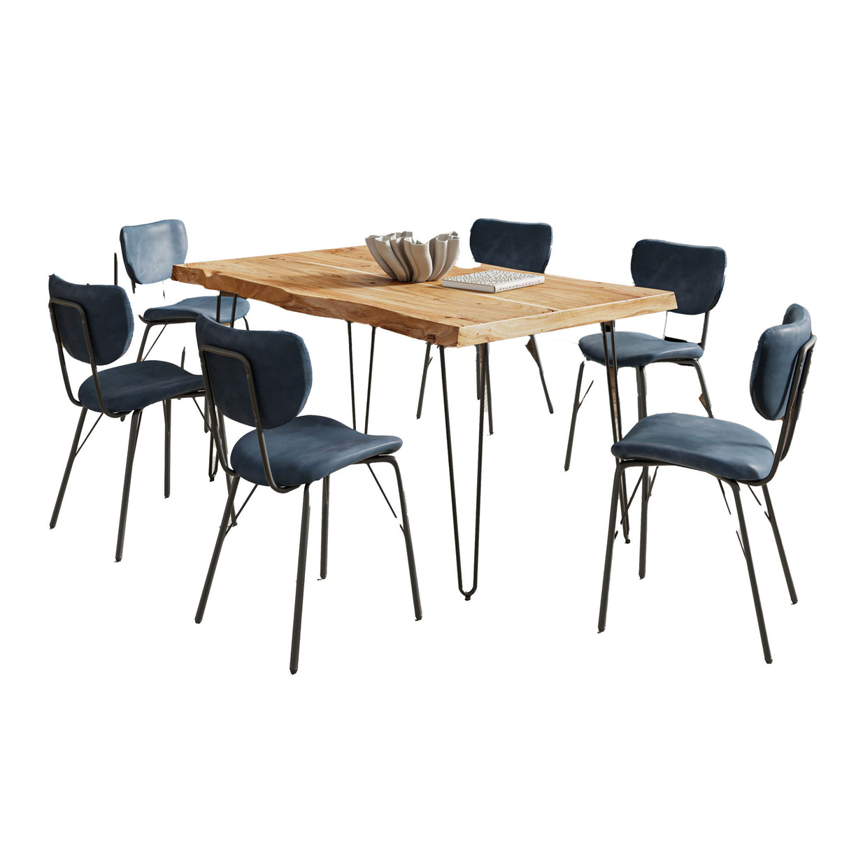 Nature's Edge - 7 Piece Upholstered Dining Set - Natural