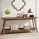 Extra Long Console Table With 2 Tier Open Storage