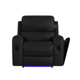Euphora - P3 Power Glider Recliner With Heat Massage, Music, Ipad Holder With Wireless Charger, USB - Black