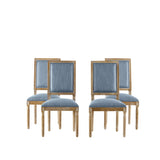 French Country Style Dining Chair With Upholstered Seating And Fluted Legs