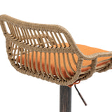 Modern Swivel Bar Stools Adjustable Counter Chairs With Footrest (Set of 2)