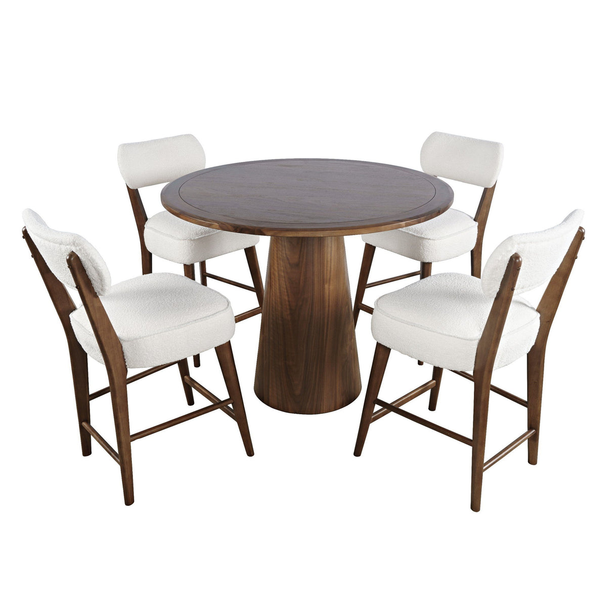 Nash - 5 Piece Dining Set, Counter Table With 4 Barstools