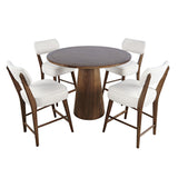 Nash - 5 Piece Dining Set, Counter Table With 4 Barstools