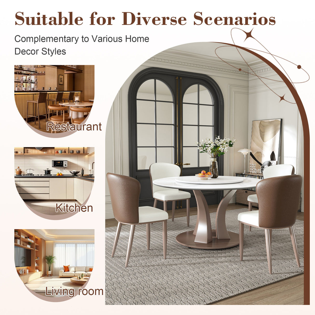 Table With Rotating Tray Scratch & Heat For Kitchen & Restaurant(Table Only - White