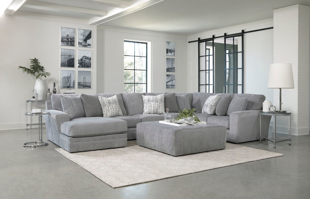 Glacier - Sectional With 9 Accent Pillows And Ottoman Set