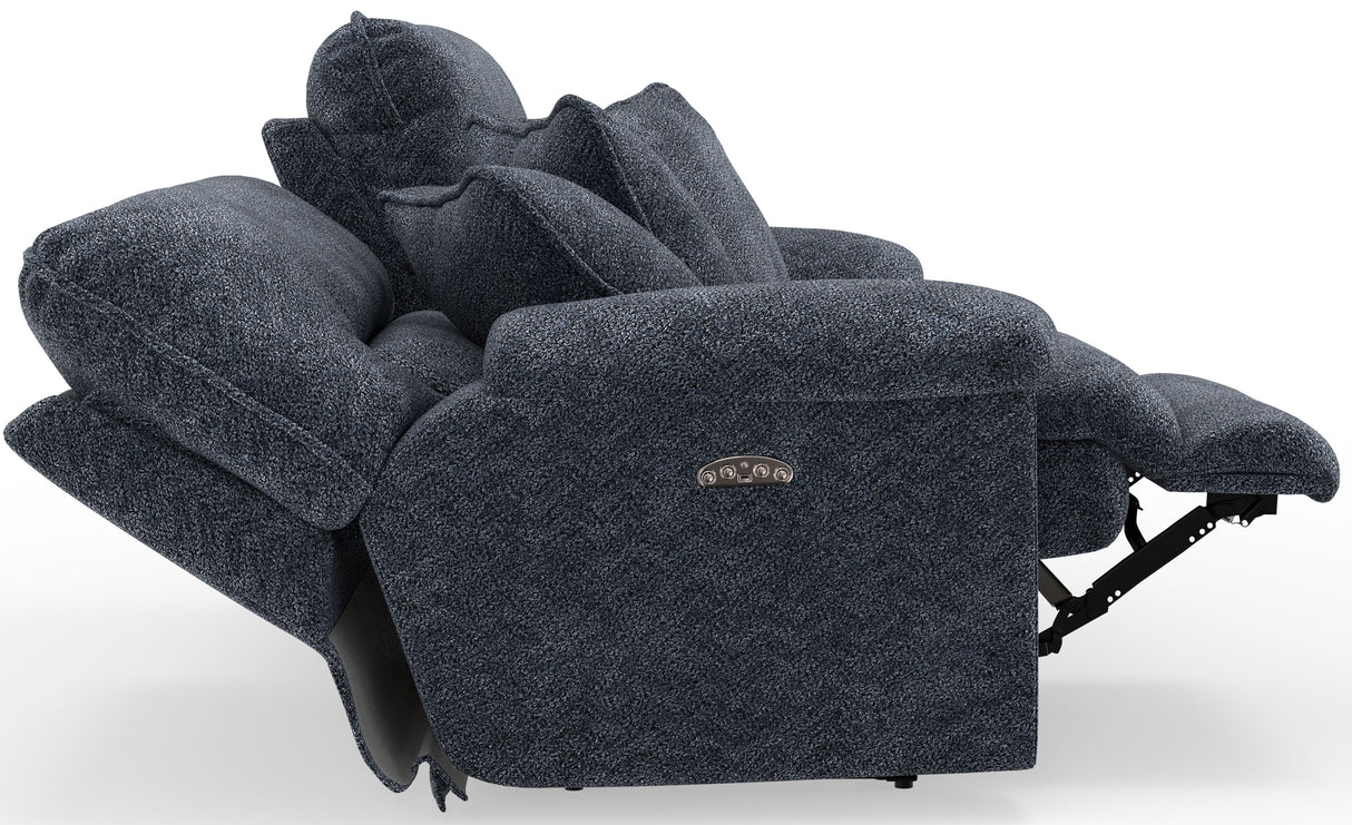 Paxon - Deep Seat Power Reclining Sofa With Power Adjustable Headrest - Smoke