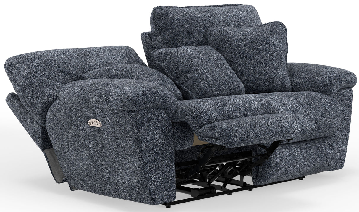 Paxon - Deep Seat Power Reclining Loveseat With Power Adjustable Headrest - Smoke