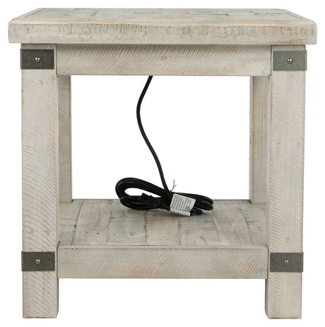 Carynhurst - Rectangular End Table - White Wash Gray