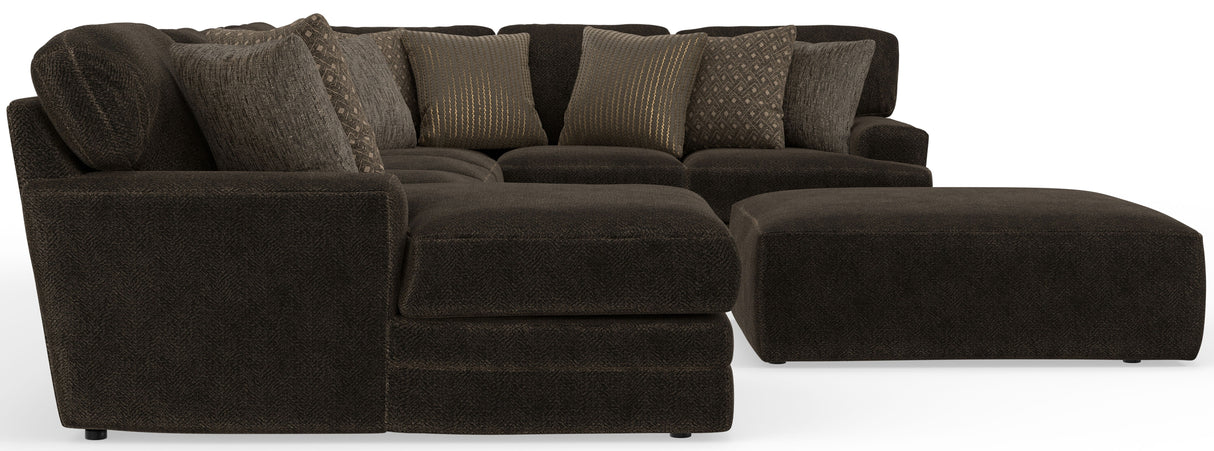 Mammoth - 3 Piece Sectional With Cocktail Ottoman (LSF Chaise) - Chocolate
