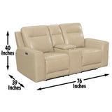 Doncella - Dual Power Loveseat With Console - Beige