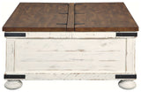 Wystfield - White / Brown - Cocktail Table With Storage