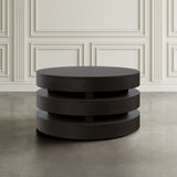 Brix Round Cocktail Table w/Casters - Espresso