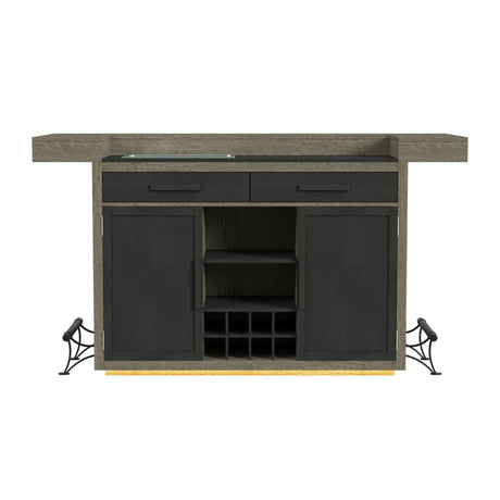 Jemma - Bar Table With Light - Gray And Dark Espresso