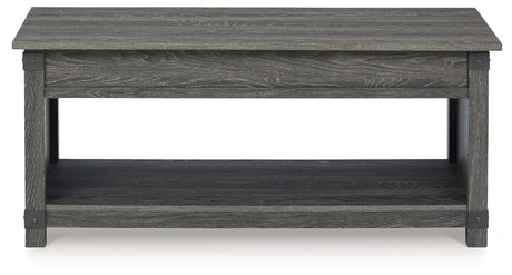 Freedan - Rect Lift Top Cocktail Table - Grayish Brown
