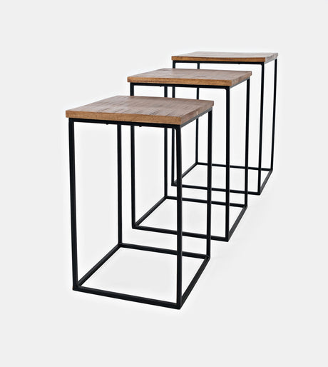 Global Archive - Brody Square Nesting Tables - Rustic Brown