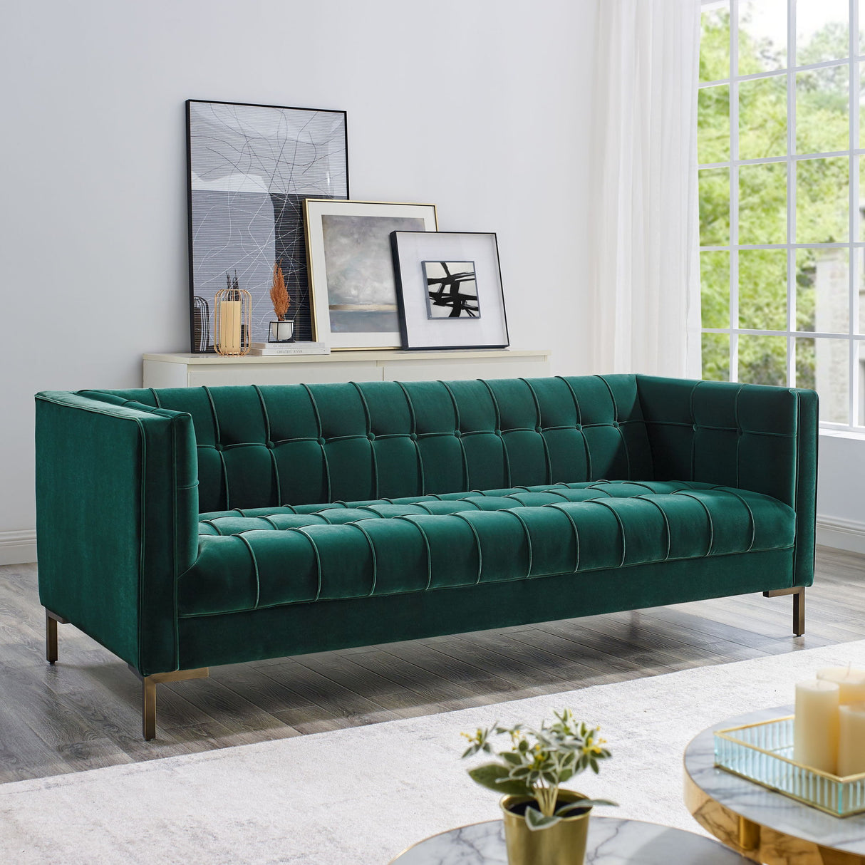 Isaac - Green Sofa And Loveseat - Green
