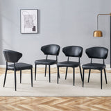 Minimalist Ergonomic Dining Chair With Curved Backres (Set of 4)