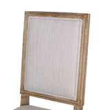 French Country Style Dining Chair With Upholstered Seating And Fluted Legs