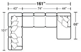 Glacier - 3 Piece Sectional And 9 Included Accent Pillows