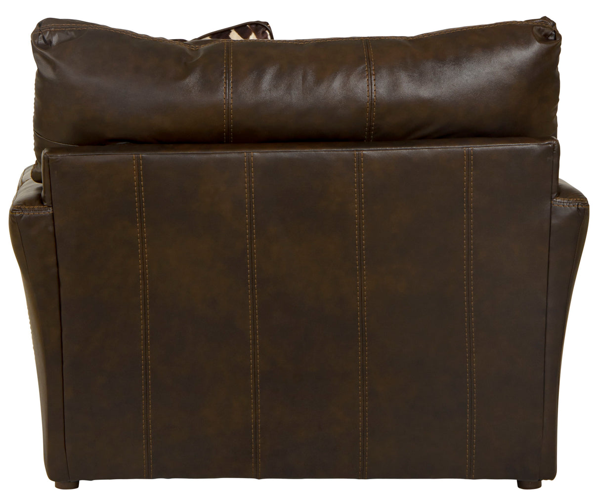 Pavia - Top Grain Italian Leather Chair With Cuddler Cushions - Cocoa