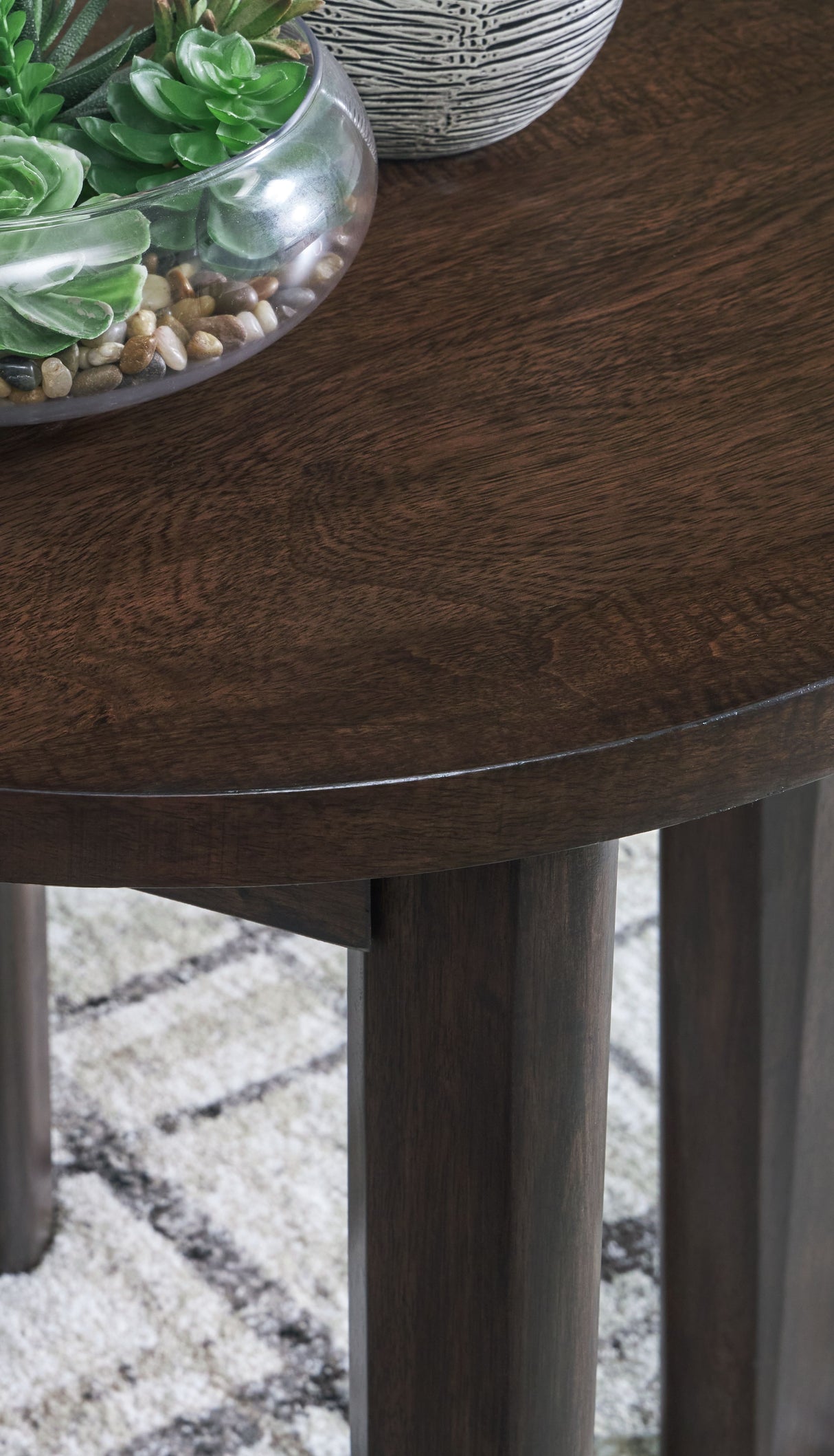 Korestone 2 - Dark Brown - Round End Table