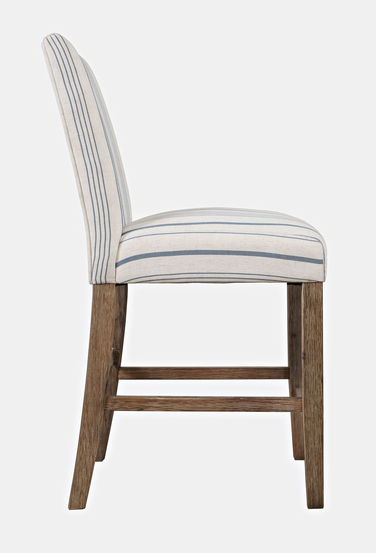 Eastern Tides - Upholstered Counter Stool (Set of 2) - Blue Stripe / White