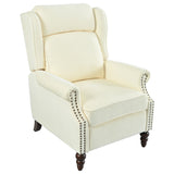 Push Back Recliner Chair Upholstered Recliner Armchair With Classic Wing Back And Solid Gourd-Shaped Legs