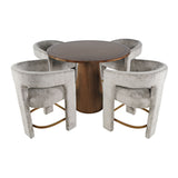 Gwen - 5 Piece Counter Dining Set - Dark Brown Table