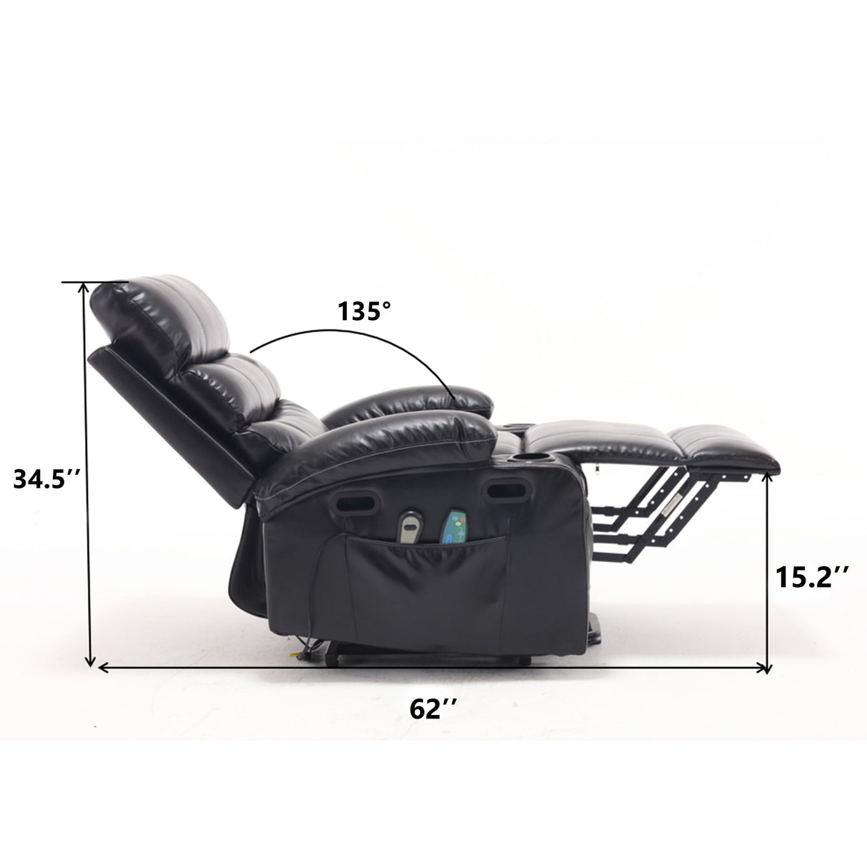 Cozy Electric Power Lift Recliner Chair Sofa For Elderly With Vibration Massage And Lumbar Heat