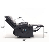 Cozy Electric Power Lift Recliner Chair Sofa For Elderly With Vibration Massage And Lumbar Heat