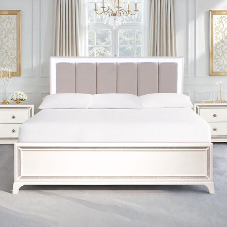 Cassie - King Bed - Off-White