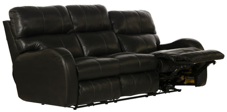 Angelo - Leather Power Reclining Sofa - Black