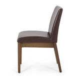 Modern Dining Chair With Upholstery - Dark Brown