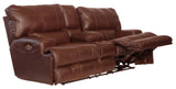 Wembley - Power Headrest With Lumbar Lay Flat Reclining Console Loveseat