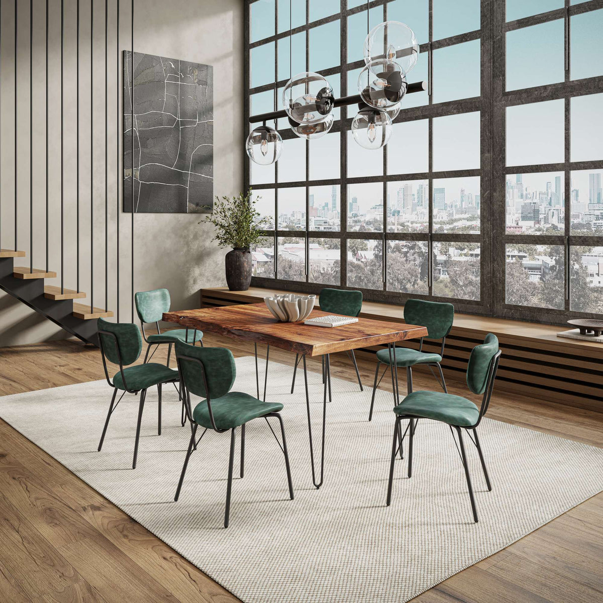 Nature's Edge - 7 Piece Upholstered Dining Set - Chestnut