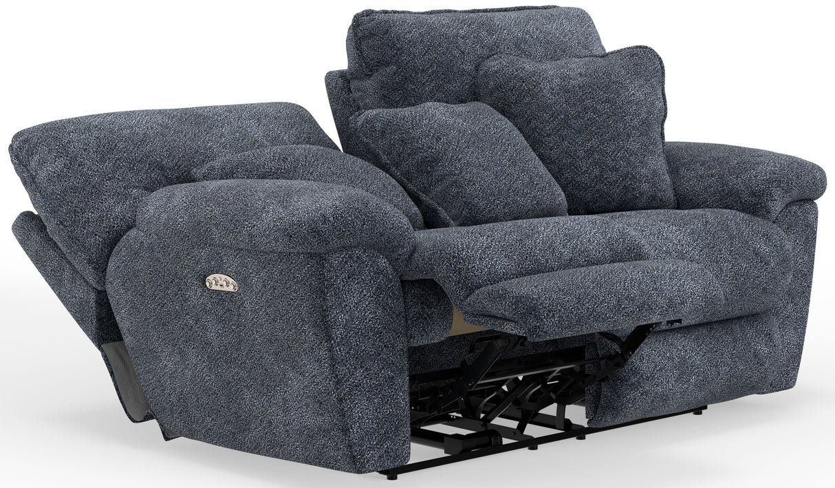 Paxon - Deep Seat Power Reclining Loveseat With Power Adjustable Headrest - Smoke