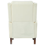 Push Back Recliner Chair Upholstered Recliner Armchair With Classic Wing Back And Solid Gourd-Shaped Legs