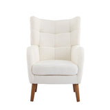 Accent Chair With Birch Wood Legs - White